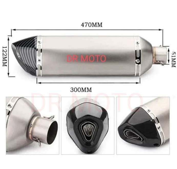 SCARICO MARMITTA BIG 460 SILVER CARBON ACCIAIO UNIVERSALE SILENZIOSO