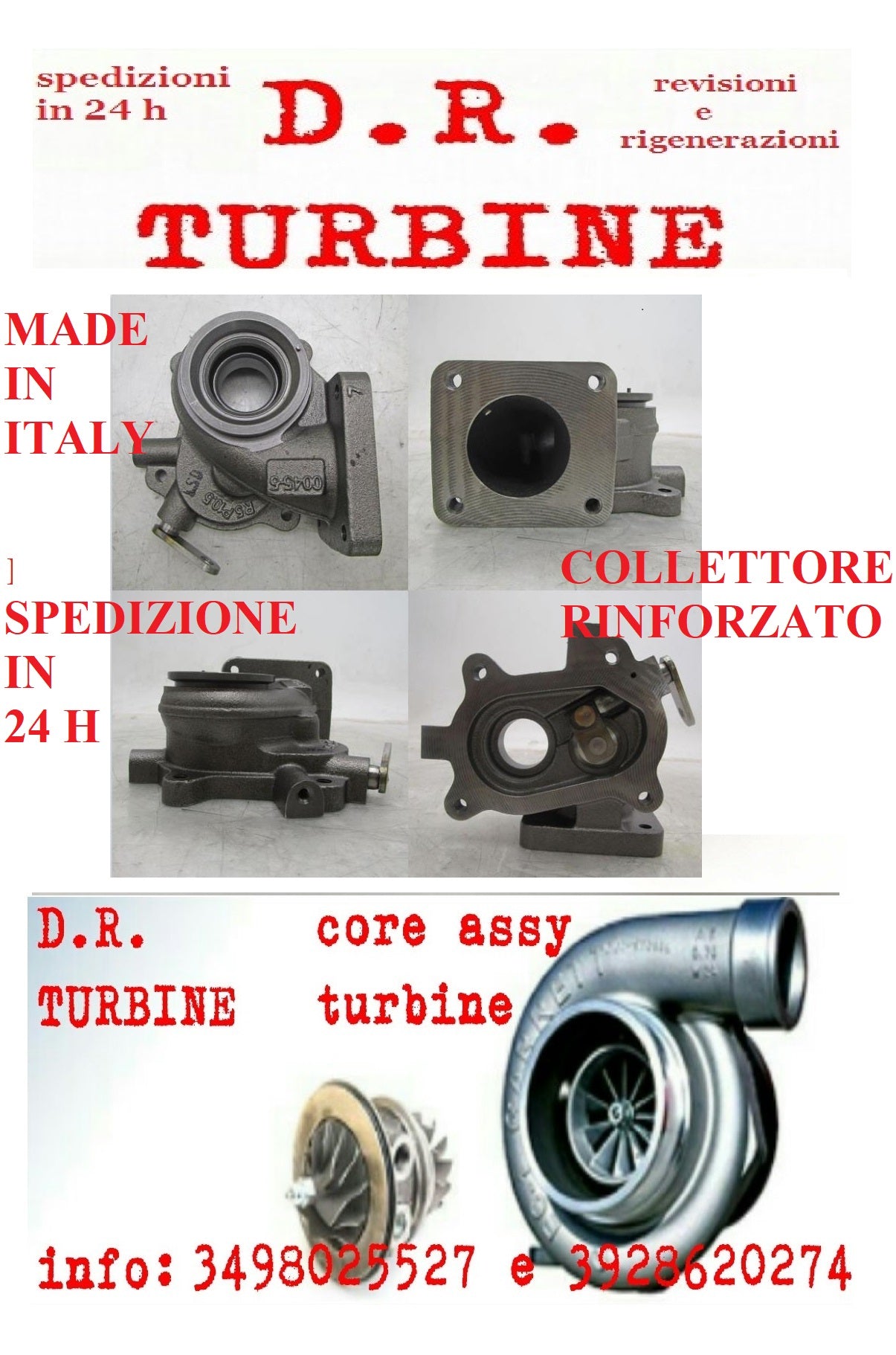Carter Turbina Collettore RINFORZATO Scarico GUARNIZIONE VL36 VL37 VL38 VL39 Vl