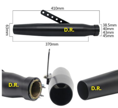 SCARICO UNIVERSALE CAFè RACER HARLEY CUSTOM 420 MM TAPERED