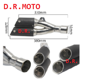SCARICO DOPPIA USCITA DOPPIO DB KILLER ESTRAIBILE UNIVERSALE  380 MM