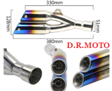 SCARICO DOPPIA USCITA DOPPIO DB KILLER ESTRAIBILE UNIVERSALE  380 MM