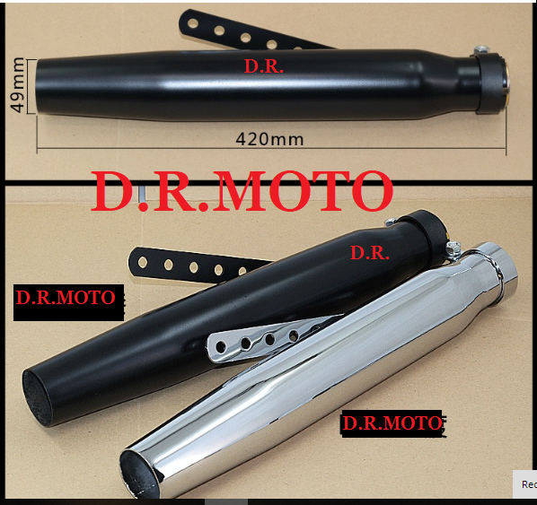 SCARICO UNIVERSALE CAFè RACER HARLEY CUSTOM 420 MM TAPERED