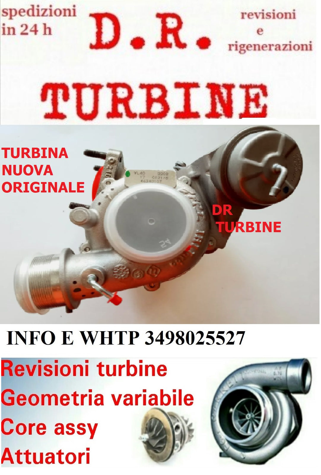 TURBINA NUOVA COMPLETA ORIGINALE VL 38 40 1.4
