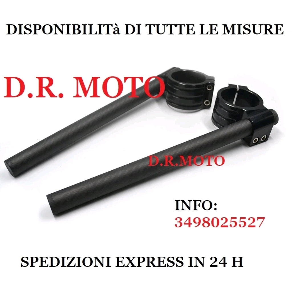 Semimanubri rialzati stelo carbonio 50mm